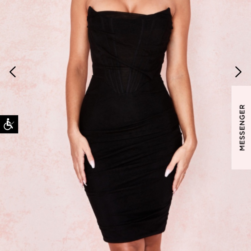 House of CB Black Strapless Dress